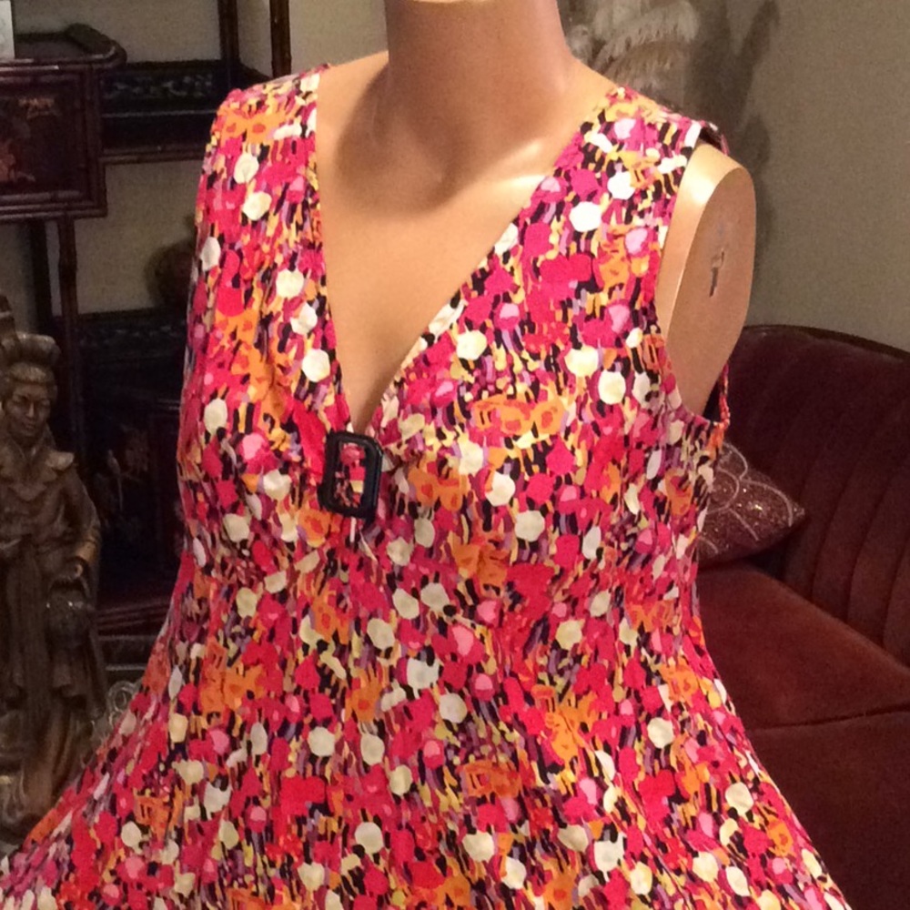 Right multi color flared dress retro 2x 1X SOLD